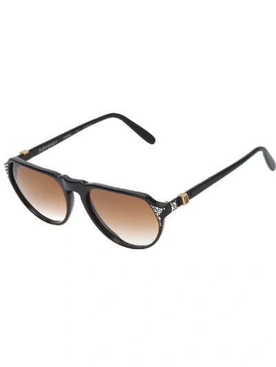 Pre-owned Saint Laurent Gem Detail Sunglasses In Black