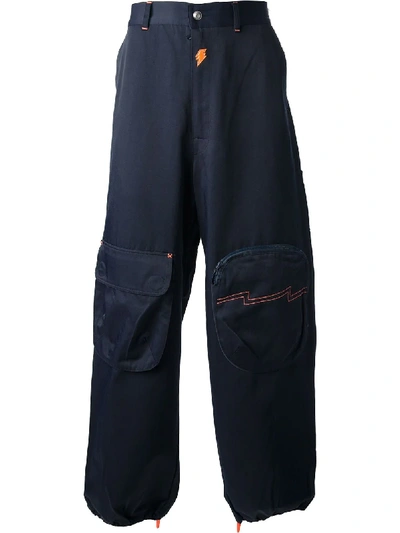 Shop Walter Van Beirendonck Vintage Wide Leg Trouser In Blue