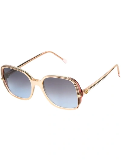 Shop Balenciaga 1980s Square-frame Sunglasses In Pink & Purple