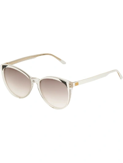 Pre-owned Balenciaga 1980s Cat-eye Frame Sunglasses In White