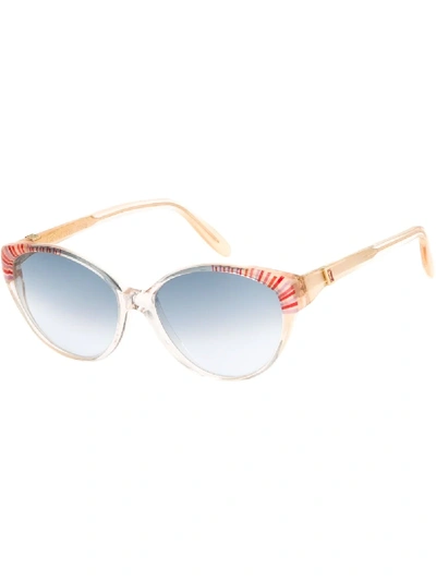Pre-owned Saint Laurent Pearly Trim 80s Sunglasses In Neutrals