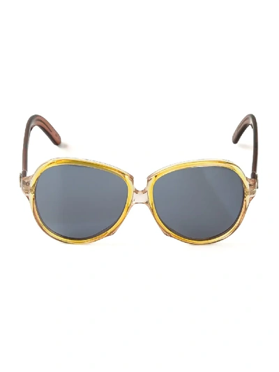 Pre-owned Saint Laurent 1960s Round-frame Sunglasses In Yellow