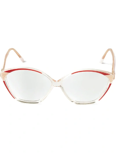 Pre-owned Balenciaga 1970s Cat-eye Frame Glasses In Neutrals