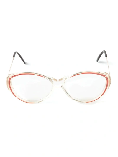 Pre-owned Saint Laurent Rounded Glasses In Red