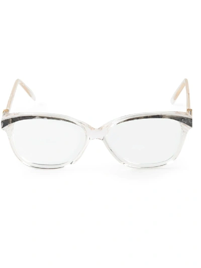 Pre-owned Saint Laurent Marble Detailing Glasses In White