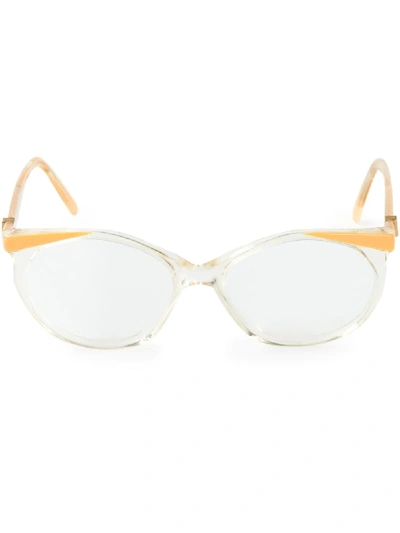 Pre-owned Saint Laurent 1970s Round-frame Glasses In Yellow