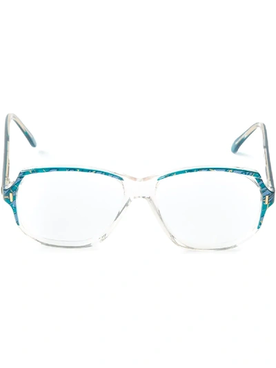 Pre-owned Saint Laurent Printed Glasses In White