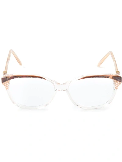 Pre-owned Saint Laurent Marbled Glasses In Pink