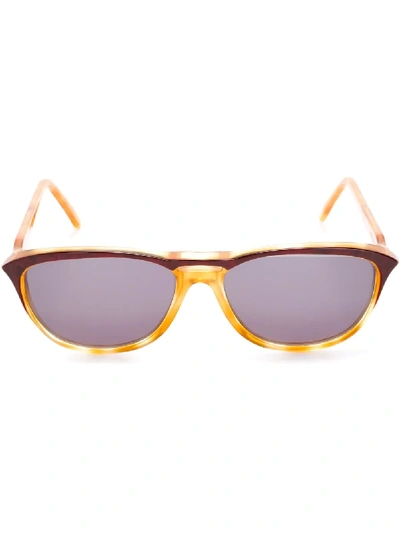 Pre-owned Saint Laurent Tortoise Shell Effect Sunglasses In Yellow