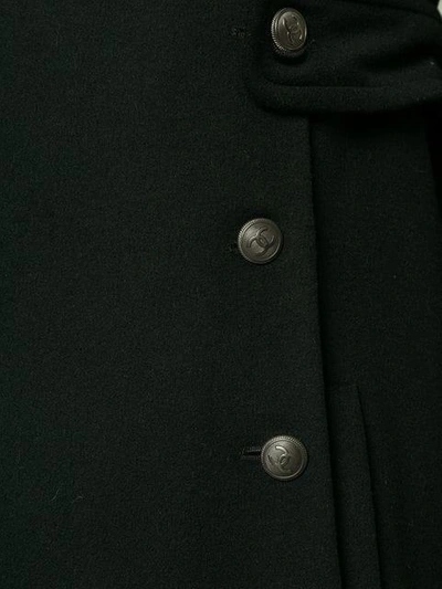 Pre-owned Chanel Vintage Cashmere Double Breasted Coat - Black