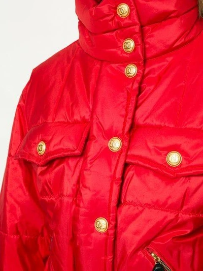 Pre-owned Chanel 1980s Standing Collar Puffy Jacket In Red