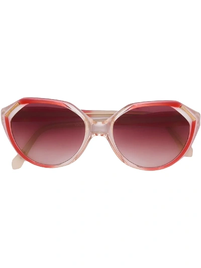 Pre-owned Saint Laurent Angled Frame Sunglasses In Red