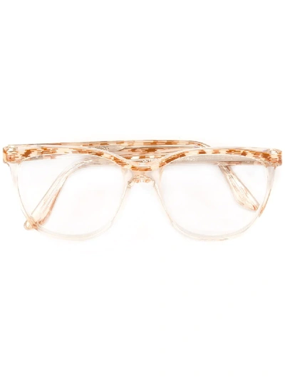 Pre-owned Saint Laurent Round Frame Glasses In Brown