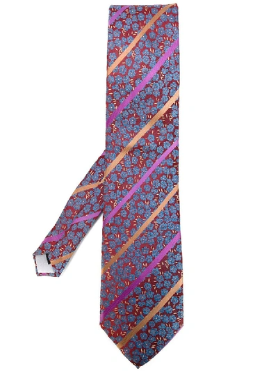 Shop Kenzo Vintage Floral Tie - Multicolour