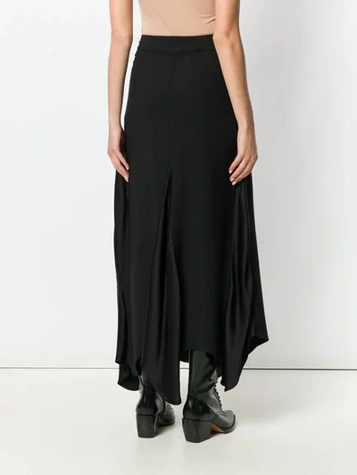 Pre-owned Romeo Gigli Vintage Draped Midi Skirt In Black