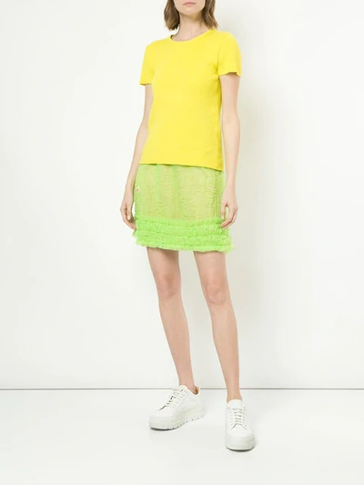 Pre-owned Walter Van Beirendonck Vintage Frill-trim Mini Skirt In Green