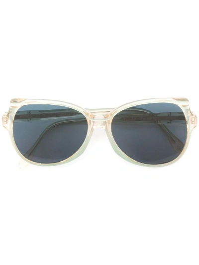 Pre-owned Saint Laurent Oval Frame Sunglasses In Green