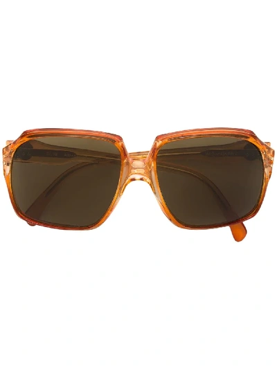Pre-owned Saint Laurent Oversized Frame Sunglasses In Yellow
