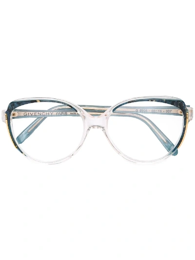 Pre-owned Givenchy 1990s Transparent Design Glasses In Green