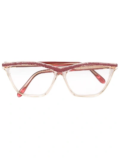 Pre-owned Saint Laurent Printed Cat Eye Glasses In Brown