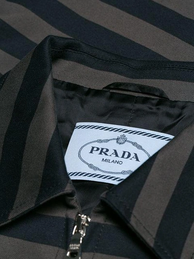 Pre-owned Prada Stripe Cropped Jacket In Black