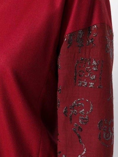 Pre-owned Romeo Gigli Vintage Embroidered-sleeve Jacket In Red