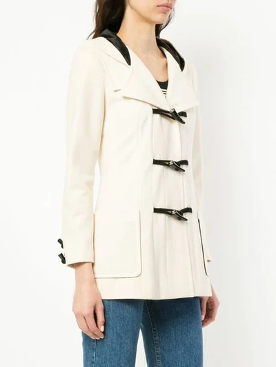 Pre-owned Chanel Hooded Duffle Coat In White