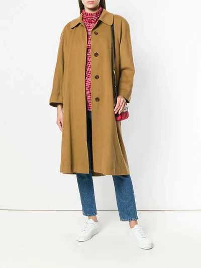 Pre-owned Burberry 1980s Single-breasted Cashmere Coat In Brown