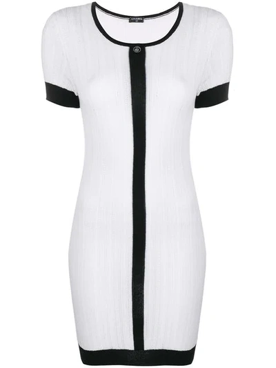 Pre-owned Chanel Vintage Fitted Knit Dress - White