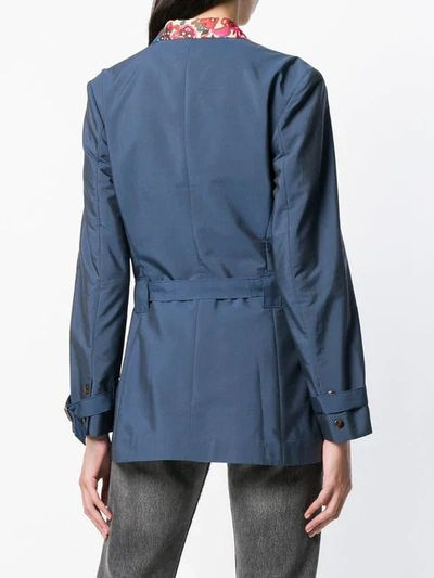 Pre-owned Jean Paul Gaultier Vintage Floral Detail Tied Blazer In Blue