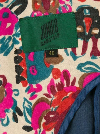 Pre-owned Jean Paul Gaultier Vintage Floral Detail Tied Blazer In Blue