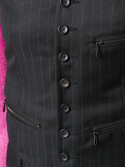 Shop Jean Paul Gaultier Vintage Pinstripe Waistcoat Dress - Black