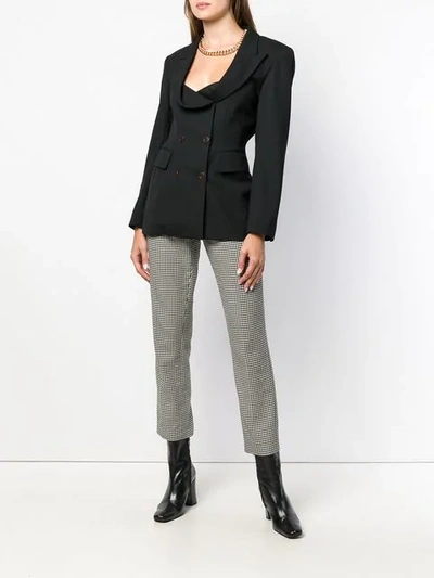 Pre-owned Jean Paul Gaultier Vintage Scoop Neck Double-breasted Jacket In Black