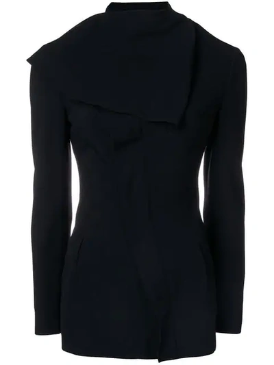 Pre-owned Jean Paul Gaultier Vintage Diagonal Zip Jacket In Black