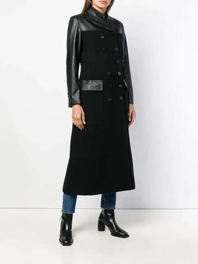 Pre-owned Jean Paul Gaultier Vintage Faux Leather Long Coat In Black