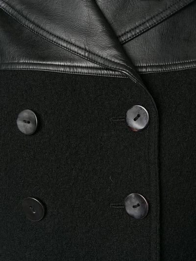 Pre-owned Jean Paul Gaultier Vintage Faux Leather Long Coat In Black