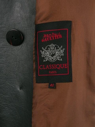 Pre-owned Jean Paul Gaultier Vintage Faux Leather Long Coat In Black