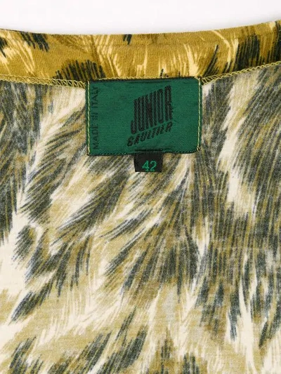 Pre-owned Jean Paul Gaultier Vintage V-neck Animal Print Dress In Green