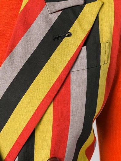 Pre-owned Jean Paul Gaultier Vintage Striped Double-breasted Waistcoat In Yellow