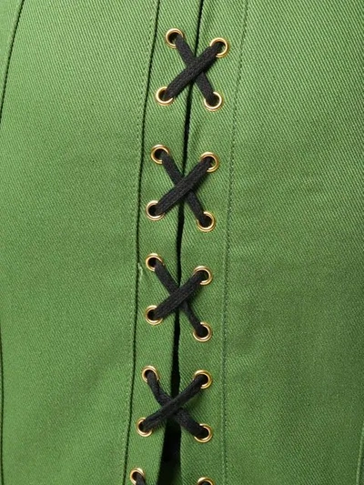 Pre-owned Jean Paul Gaultier Vintage Lace-up Detailing Pencil Skirt In Green
