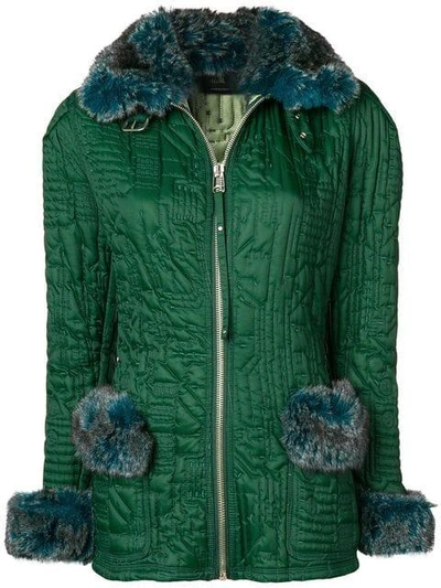 Pre-owned Jean Paul Gaultier Vintage Microship Quilt Fitted Jacket In Green