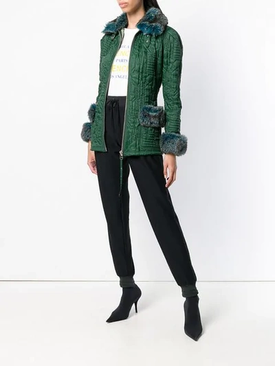 Pre-owned Jean Paul Gaultier Vintage Microship Quilt Fitted Jacket In Green