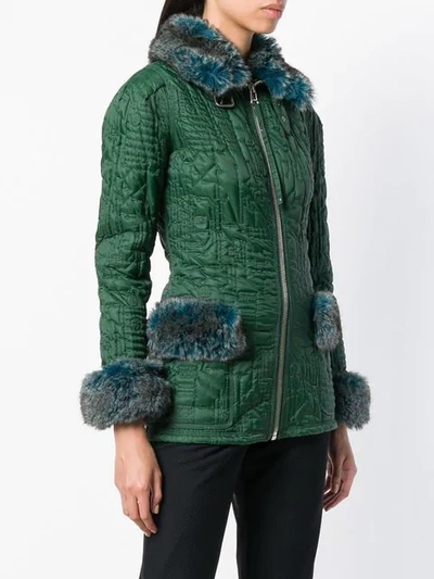 Pre-owned Jean Paul Gaultier Vintage Microship Quilt Fitted Jacket In Green