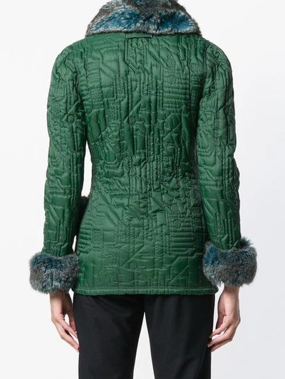 Pre-owned Jean Paul Gaultier Vintage Microship Quilt Fitted Jacket In Green