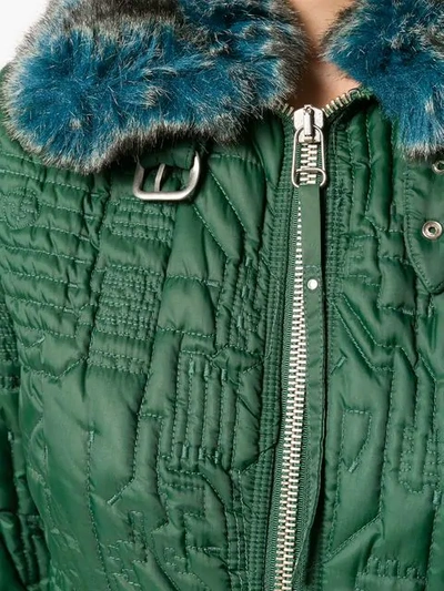 Pre-owned Jean Paul Gaultier Vintage Microship Quilt Fitted Jacket In Green