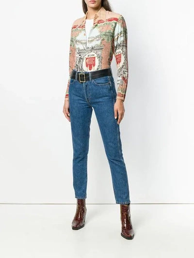 Pre-owned Jean Paul Gaultier Vintage Printed Long Sleeve Shirt In Brown