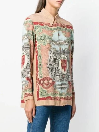 Pre-owned Jean Paul Gaultier Vintage Printed Long Sleeve Shirt In Brown