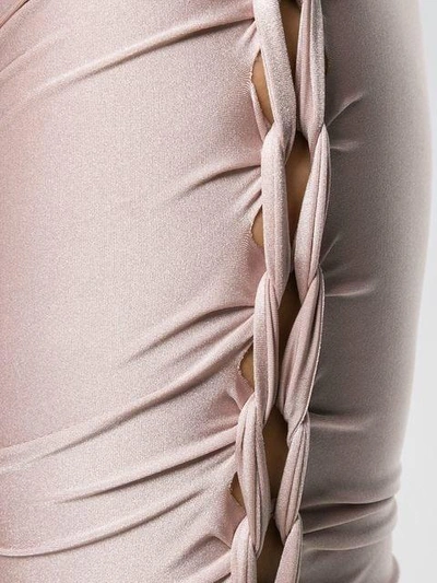 Pre-owned Jean Paul Gaultier Vintage Stretch Plaited Gathered Trousers In Pink