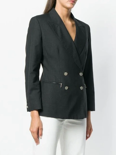 Pre-owned Jean Paul Gaultier Vintage Double Breasted Coin Button Blazer In Grey