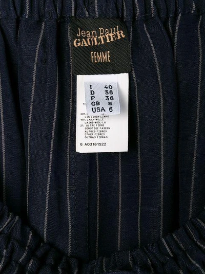 Pre-owned Jean Paul Gaultier Vintage Pinstripe Gathered Shorts In Blue